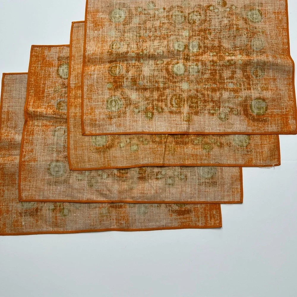 Vintage Scandinavian fabric set of 4 placemats Parabeli Pattern Saini Salonen